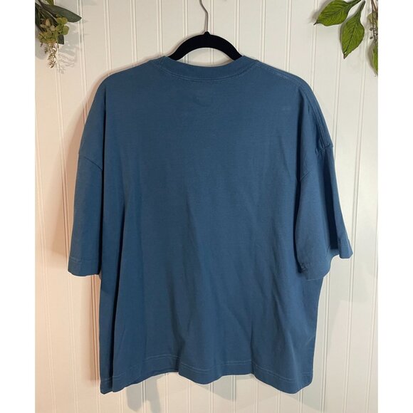 Standard Cloth Blue Graphic T-Shirt L 100% Cotton Casual Crewneck Short Sleeve - Picture 2 of 9